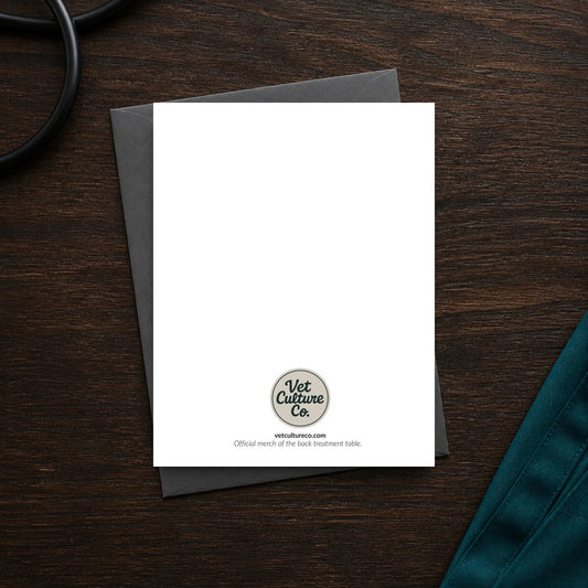 Veterinary Manager Decision Wheel Version Two A2 veterinary notecard back with Vet Culture Co. tagline